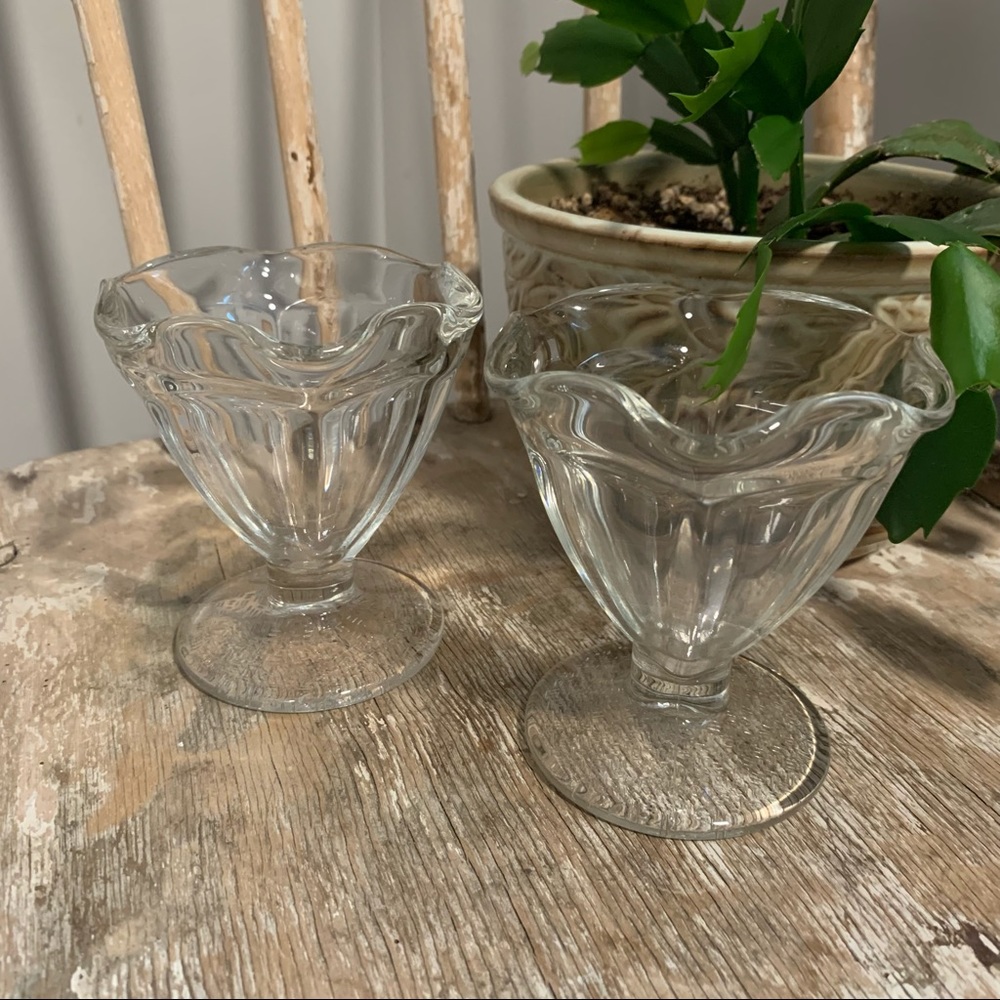 Vintage Glass Ice Cream Dishes